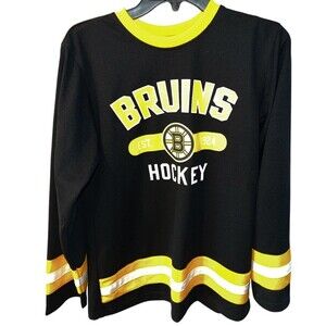 My NHL Boston Bruins Hockey Black Jersey youth kids Boys XL X-Large 16-18